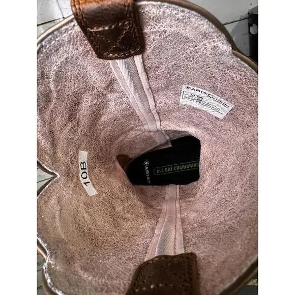 Ariat Women's Round Up Bliss Square Toe Cowgirl Boots Women's 10B - Picture 2 of 6